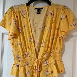 Floral Yellow Top by Forever 21